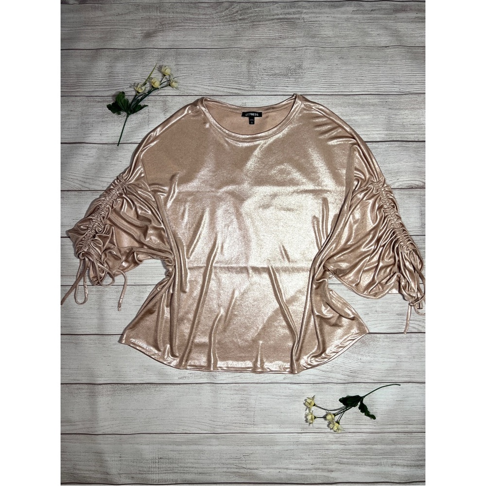 EXPRESS Metallic Cinched Dolman Sleeve Top